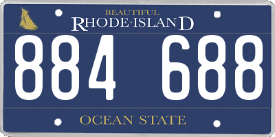 RI license plate 884688