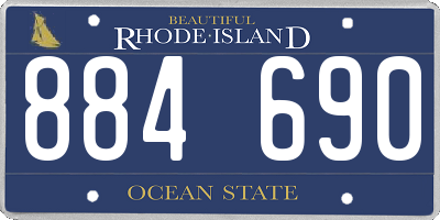 RI license plate 884690