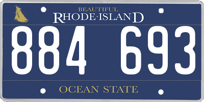RI license plate 884693