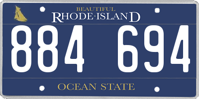 RI license plate 884694