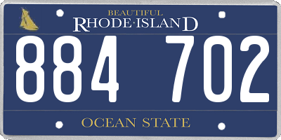 RI license plate 884702