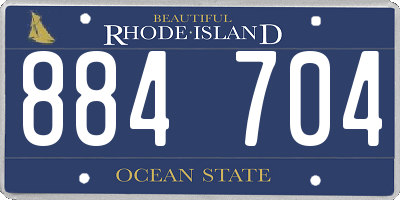 RI license plate 884704