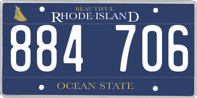 RI license plate 884706