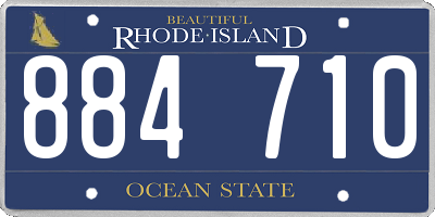 RI license plate 884710