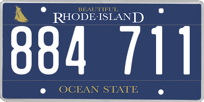 RI license plate 884711