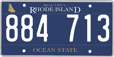RI license plate 884713