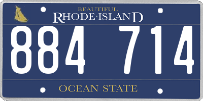 RI license plate 884714