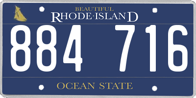 RI license plate 884716