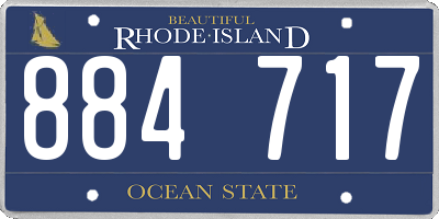 RI license plate 884717
