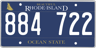 RI license plate 884722