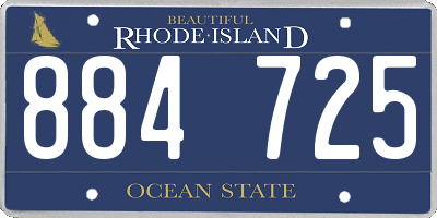 RI license plate 884725