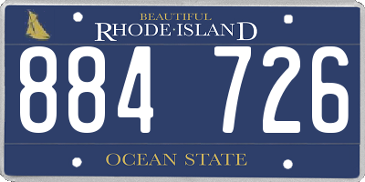 RI license plate 884726