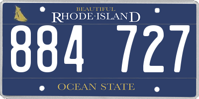 RI license plate 884727