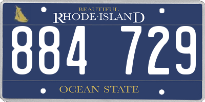 RI license plate 884729