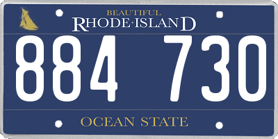 RI license plate 884730