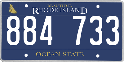 RI license plate 884733