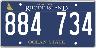 RI license plate 884734