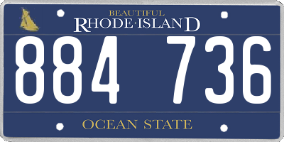 RI license plate 884736