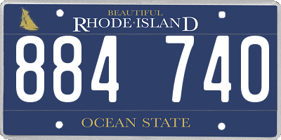 RI license plate 884740