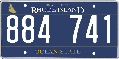 RI license plate 884741