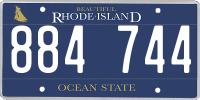 RI license plate 884744