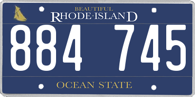 RI license plate 884745
