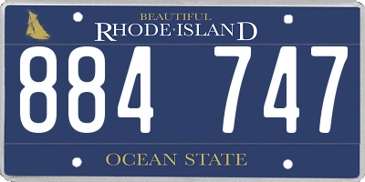 RI license plate 884747