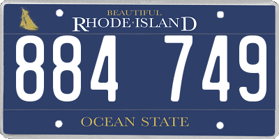 RI license plate 884749
