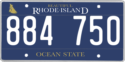 RI license plate 884750