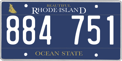 RI license plate 884751