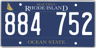 RI license plate 884752