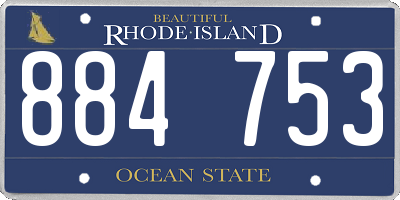 RI license plate 884753