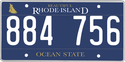 RI license plate 884756