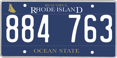 RI license plate 884763