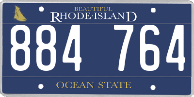 RI license plate 884764