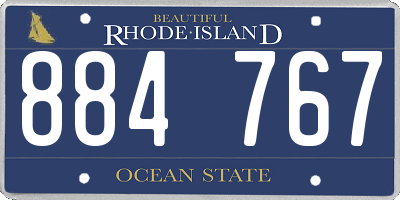 RI license plate 884767