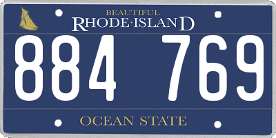 RI license plate 884769