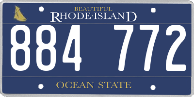 RI license plate 884772