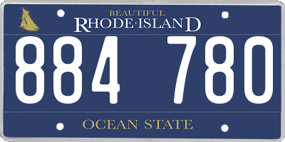 RI license plate 884780