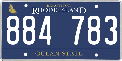 RI license plate 884783