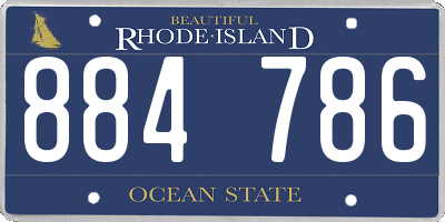 RI license plate 884786