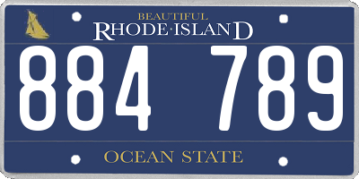 RI license plate 884789