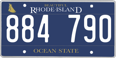 RI license plate 884790