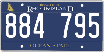 RI license plate 884795
