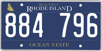 RI license plate 884796