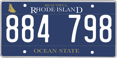 RI license plate 884798