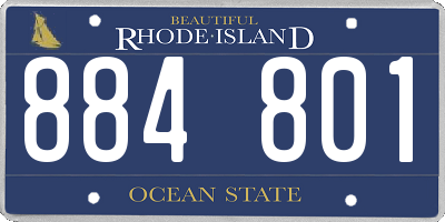RI license plate 884801