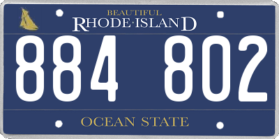 RI license plate 884802