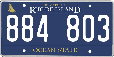 RI license plate 884803
