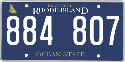 RI license plate 884807
